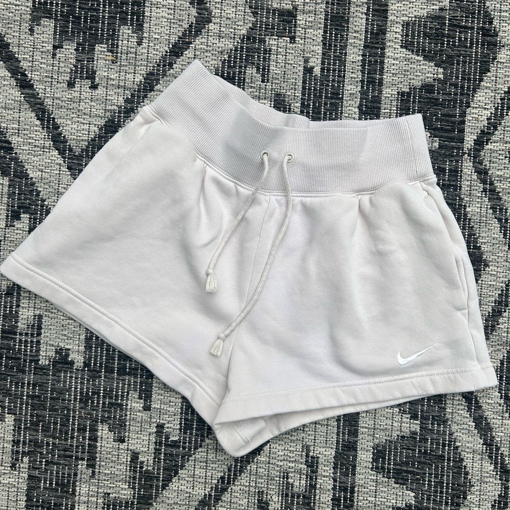 Nike White Athletic Shorts with Elastic Waistband